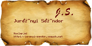 Jurányi Sándor névjegykártya